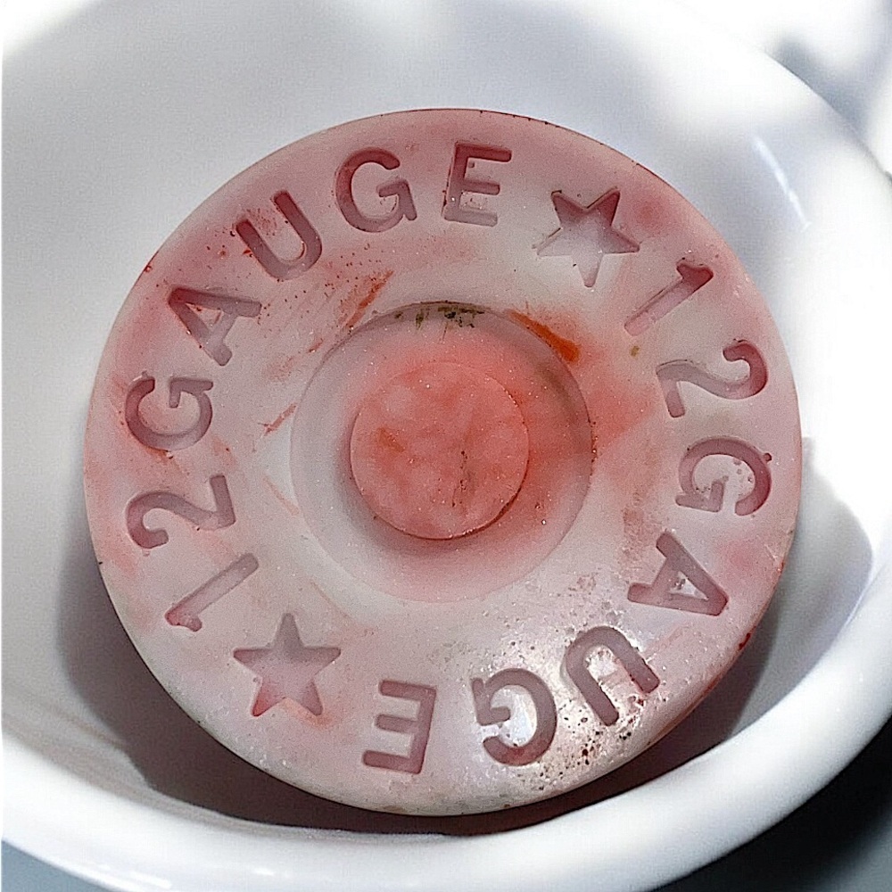 Cherry mint 12 gauge bullet handmade soap 3x3 inch & 5oz donkey milk/ oatmeal